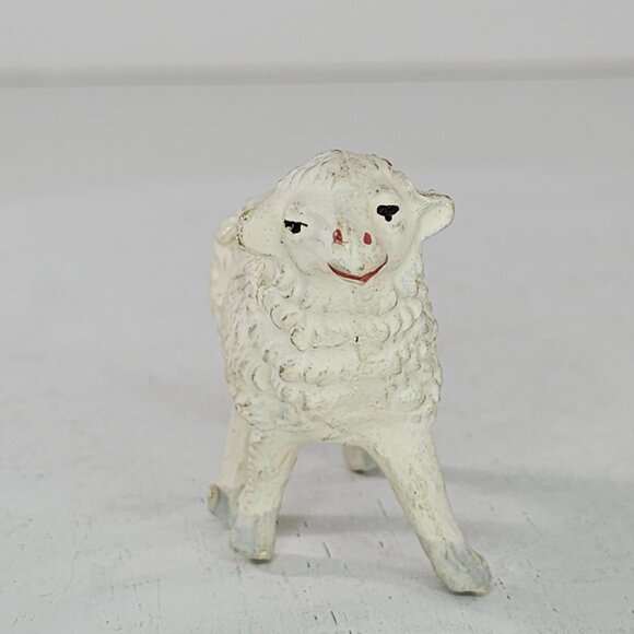 Vintage Chalkware Plaster Sheep Figurine Made In Italy Miniature - Picture 3 of 7
